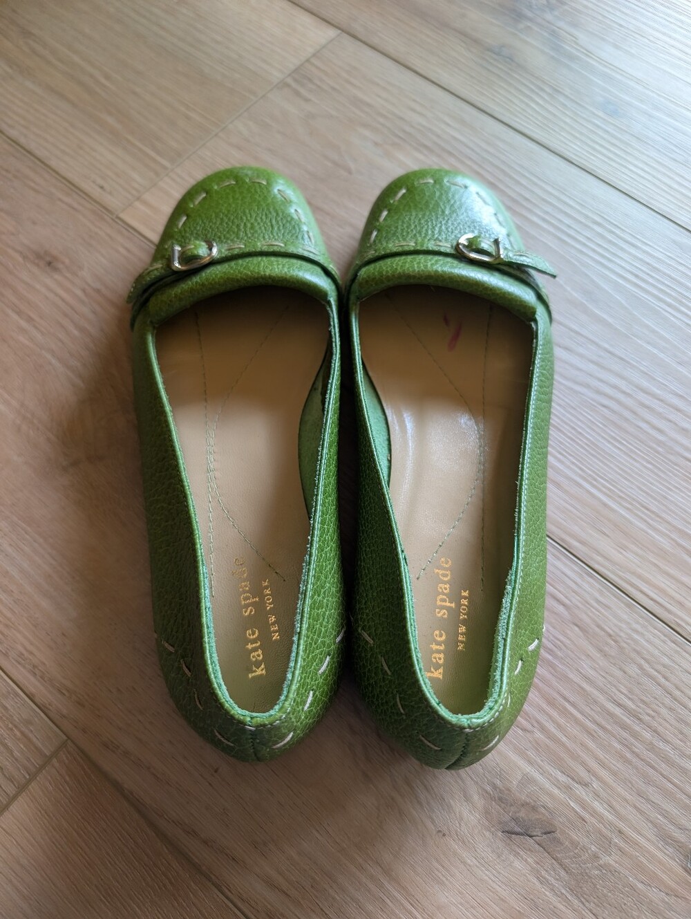 kate spade Green Leather Loafers 8 - Picture 6 of 8